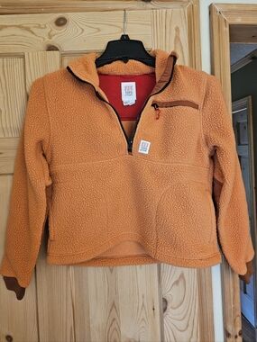 Topo Designs Orange Fleece Half-Zip Pullover